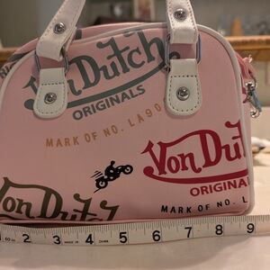 Von Dutch Pink and White Mini Bag